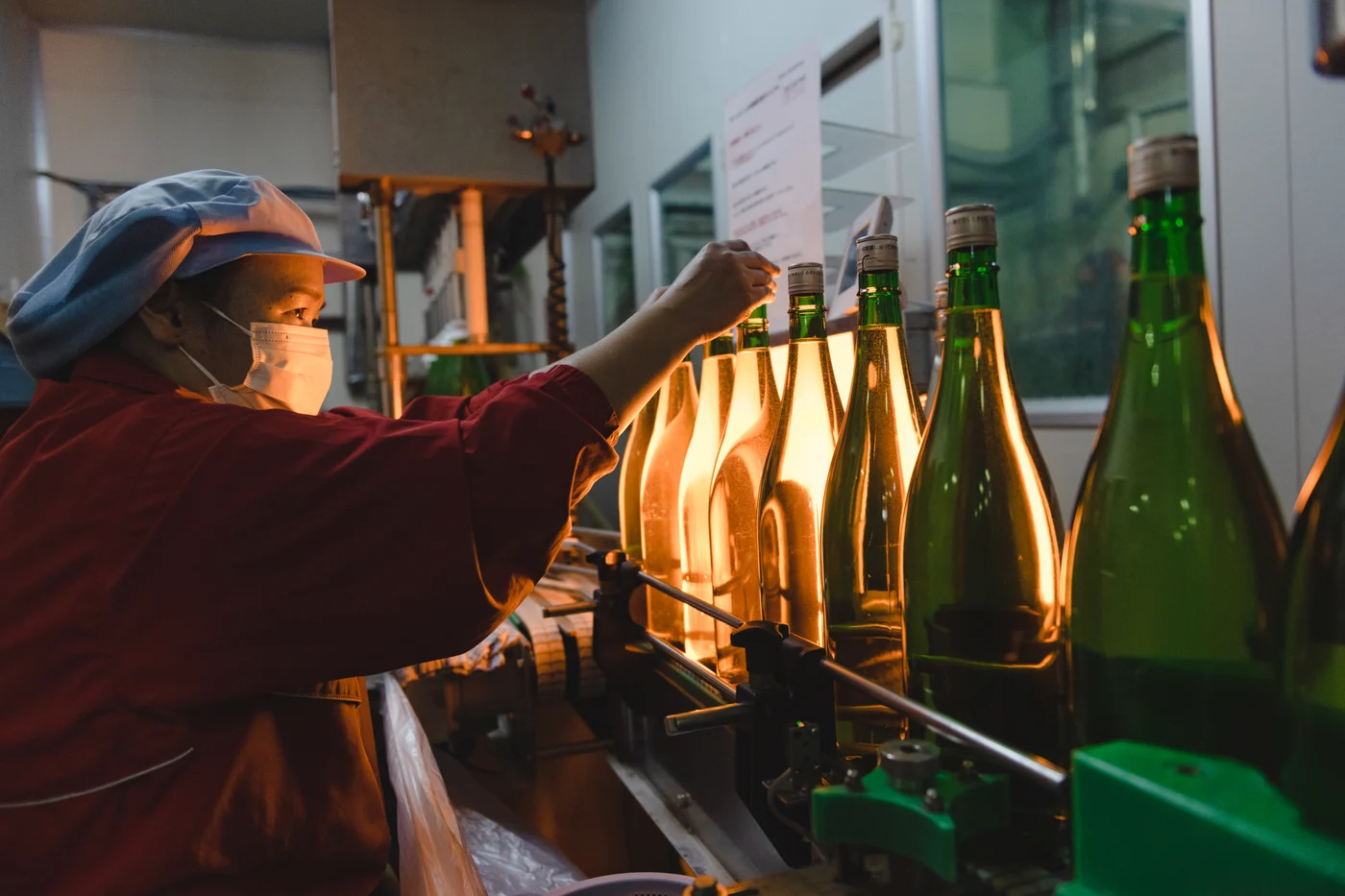 Checking the bottles before they leave the brewery.